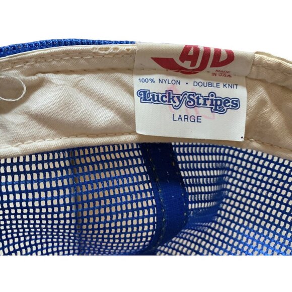 Vtg Hat Los Angeles Rams Baseball Trucker Mesh Snapback Cap NFL AJD Lucky Stripe - Picture 10 of 11